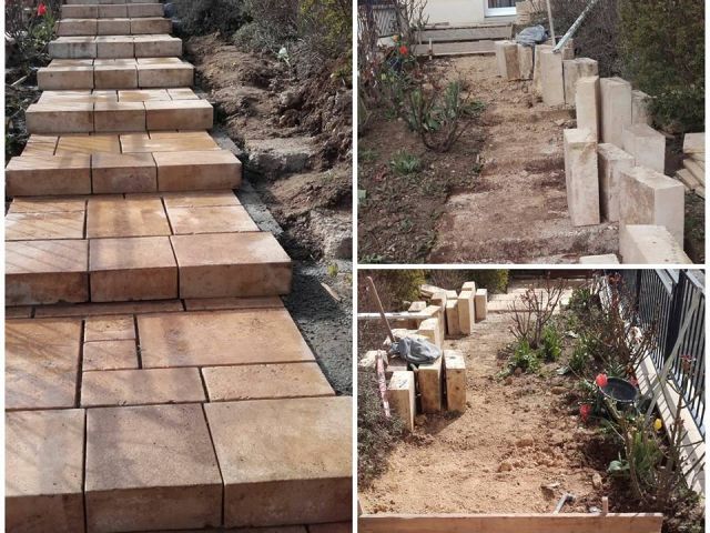 installation des marches en pierre à Louvigny